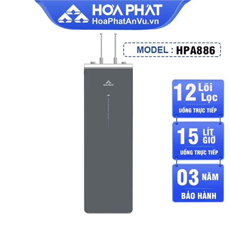 Máy lọc nước Hòa Phát nóng lạnh HPA886 - 12 lõi lọc